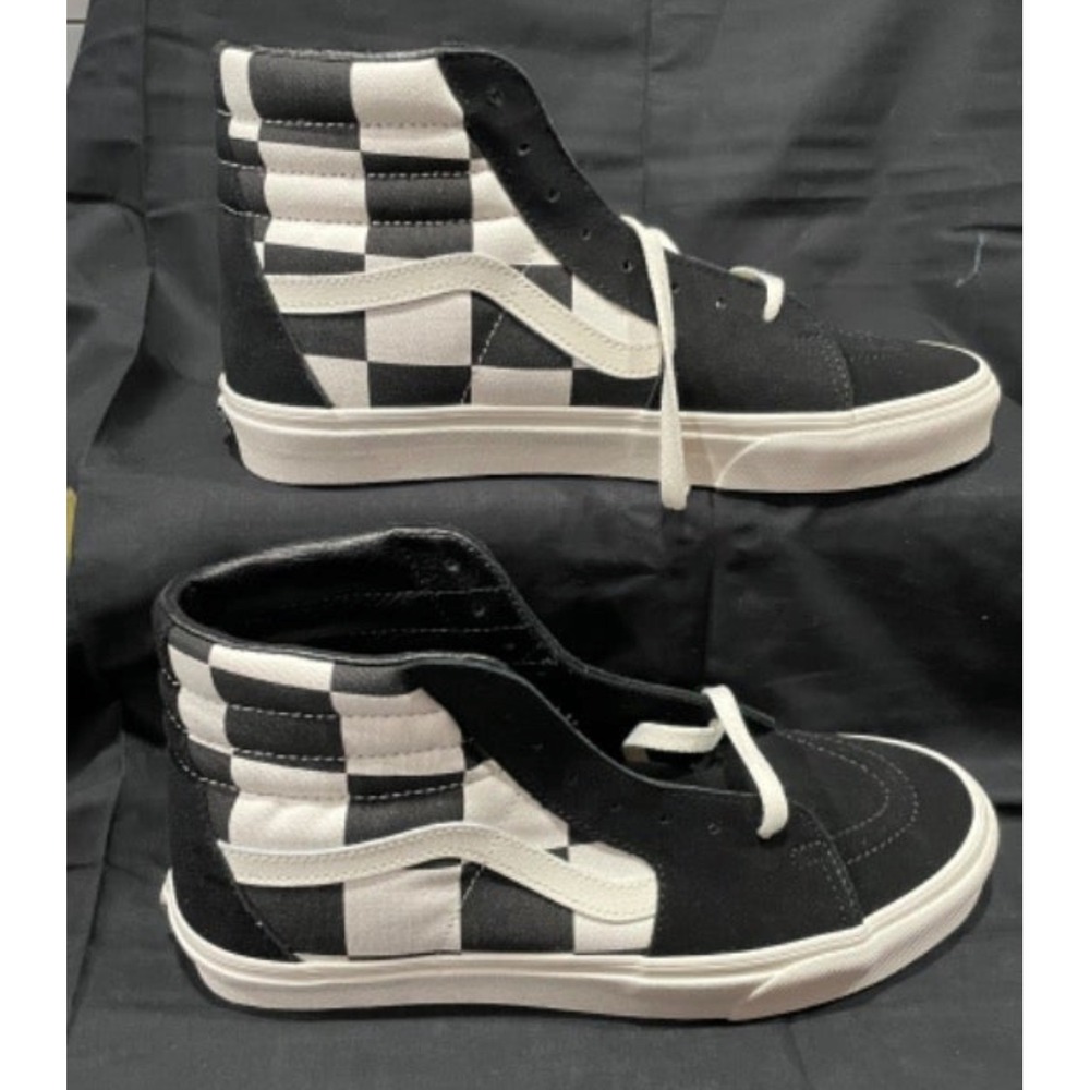 Vans Sk8-Hi Checkerboard Black White High Top Skate Shoes Mens 10